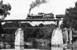 Train crossing the Walnut River at Winfield, Kansas in Cowley County.
