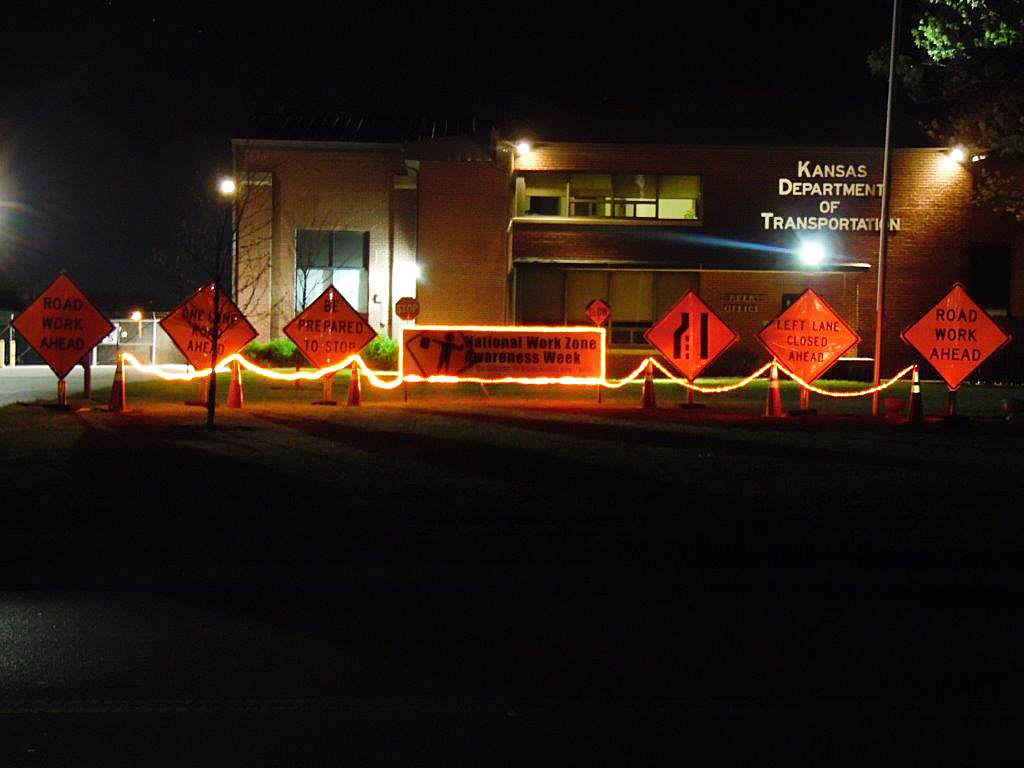 Picture of Work Zone at Night