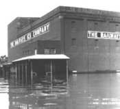 The Railway Ice Company flooded in Topeka, Kansas.